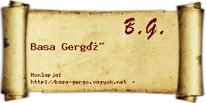 Basa Gergő névjegykártya