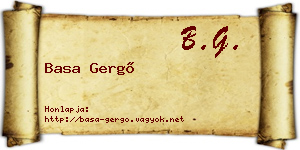 Basa Gergő névjegykártya